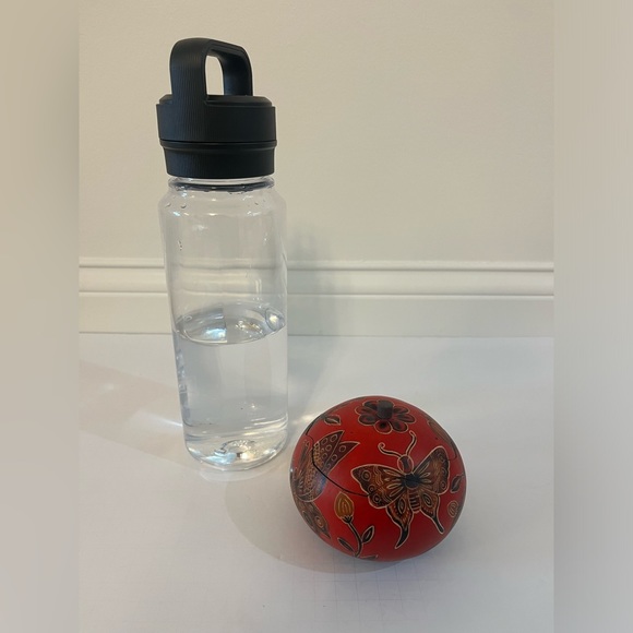 Hand Carved and Painted Decorative Wooden Gourd Bowl - Picture 6 of 6